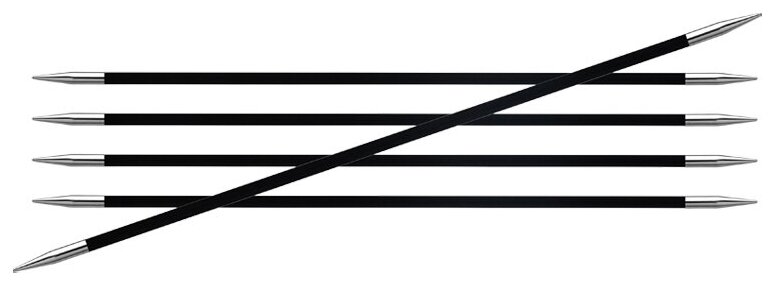 Спицы для вязания Knit Pro чулочные, карбоновые Karbonez 20 см, 2,50 мм (Комплект 5 шт.), арт.41126