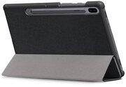 Чехол-обложка MyPads для Samsung Galaxy Tab S6 10.5 SM-T860 / T865 тонкий умный кожаный на пластиковой основе с трансформацией в подставку черный