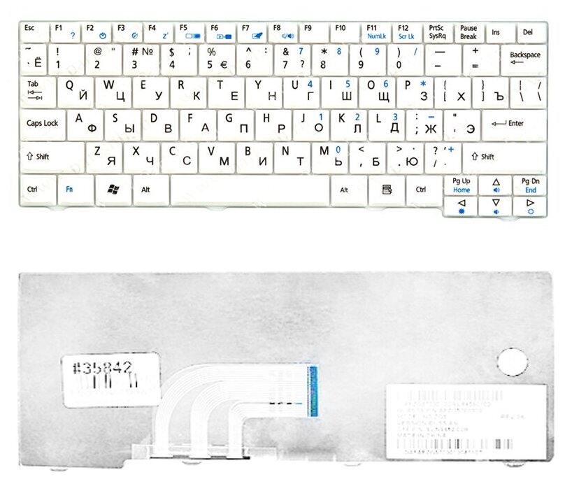 Клавиатура для ноутбука Acer One A110 A150 D150 D250 MP-08B43SU-9203 (Белая)