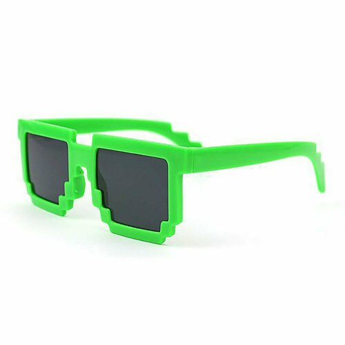 Карнавальные очки Пиксели, зеленые