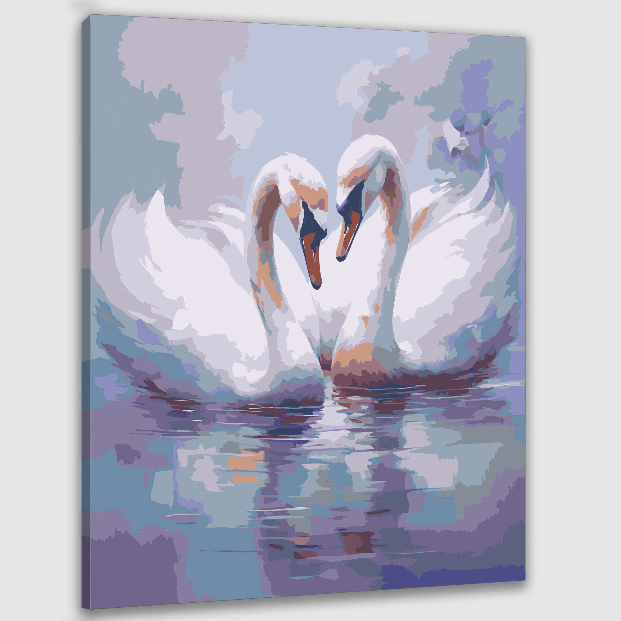 Картина по номерам 50х40 "Танец лебедей"