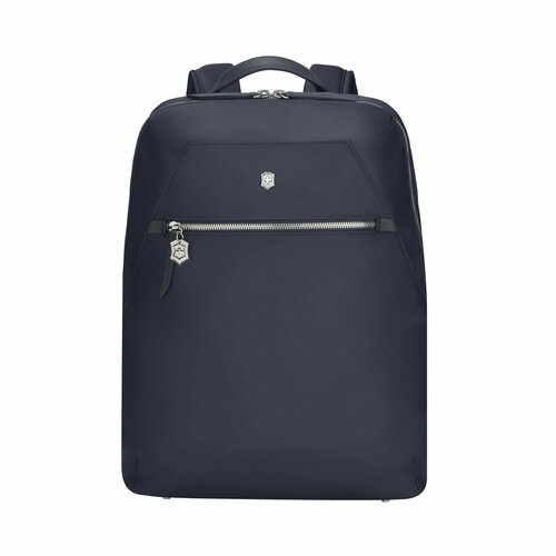 Рюкзак женский кожаный городской для ноутбука 14 и планшета 10 VICTORINOX Victoria Signature Compact Backpack, синий