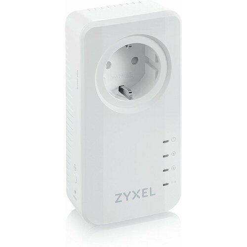 ZyXEL PLA6457-EU0201F, Адаптер комплект zyxel pla6457 eu0201f из двух powerline адаптеров pla6457 со встроенной розеткой g hn wave 2 до 2400 мбит с 1xlan ge