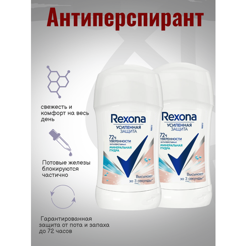 Антиперспирант-карандаш Rexona Минеральная Пудра 40 мл 2шт