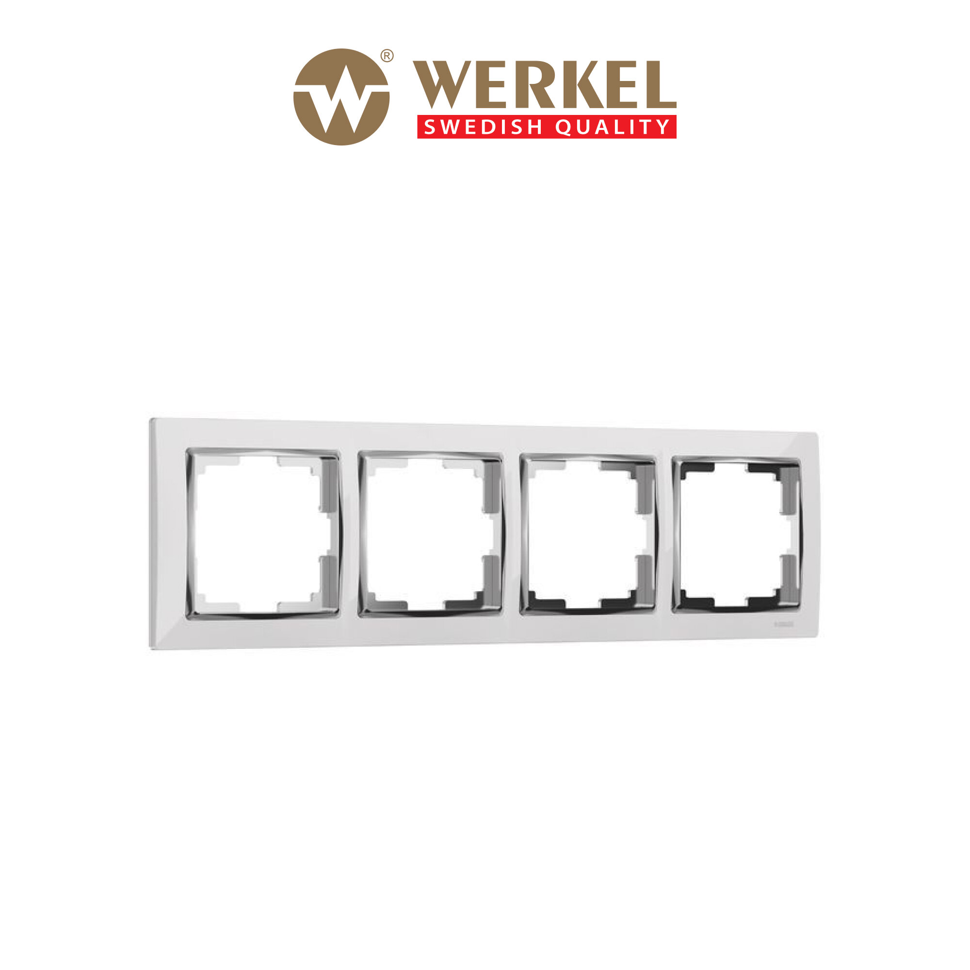 Рамка из пластика на 4 поста Werkel Snabb W0041901 белый/хром