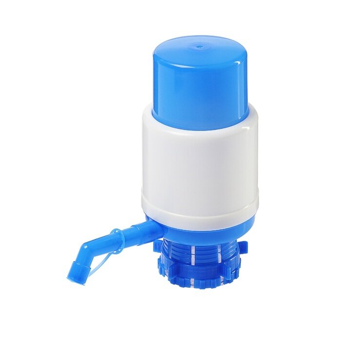Помпа для воды Luazon Home механическая средняя под бутыль от 11 до 19 л голубая