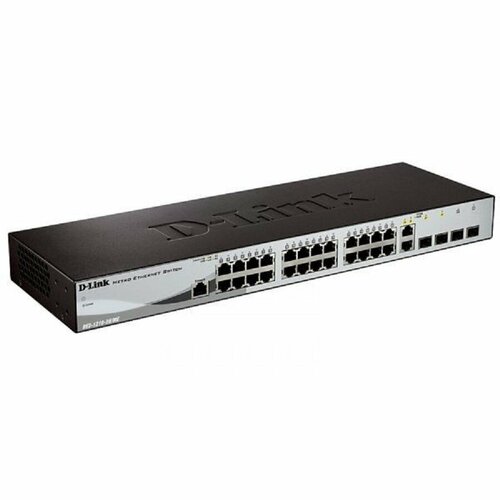 D-Link SMB Сетевое оборудование D-Link DGS-1210-28MEB2A Управляемый L2 коммутатор 24x1000Base-T 4x1000Base-X SFP AC 220ВDC 12Вс возможностью мониторинга статуса питания коммутатора 22870₽