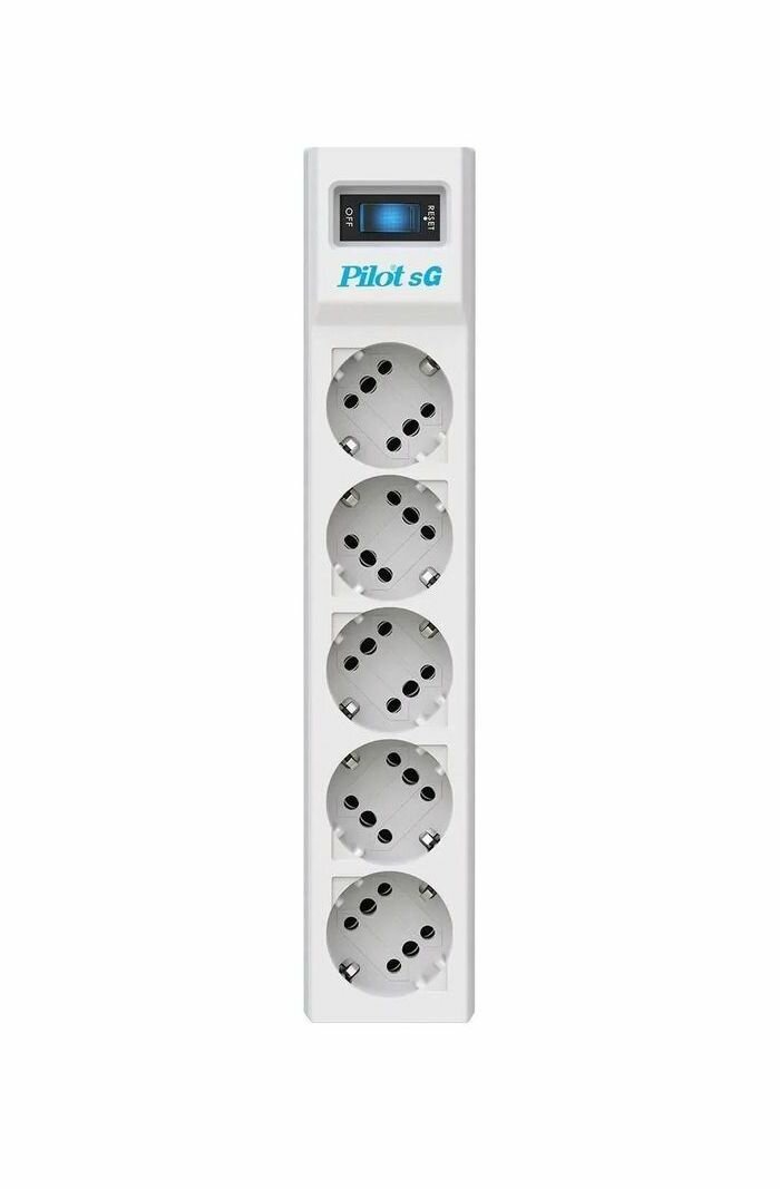 Сетевой фильтр Zis Pilot SG 5x10 5/10 Sockets 1.8m White