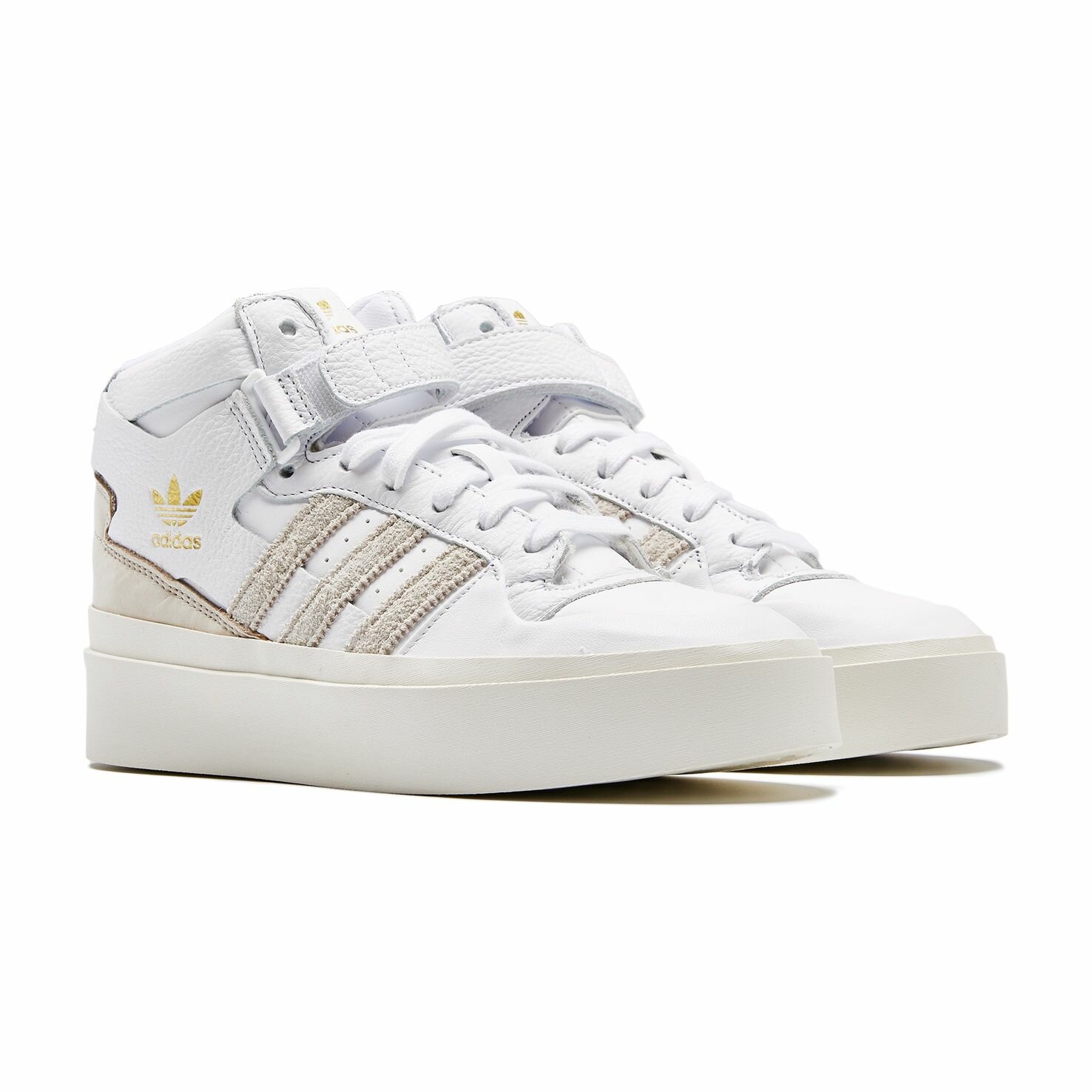 Кеды adidas Forum Bonega Mid W, размер T35, белый/серый — фото 1