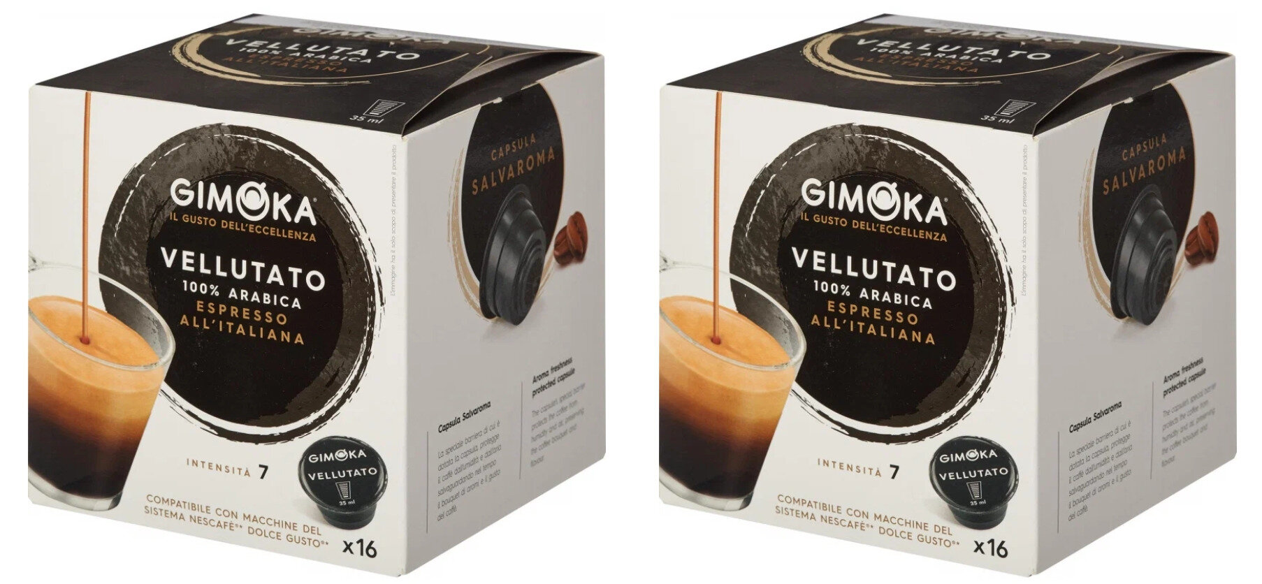 Кофе в капсулах Gimoka Dolce Gusto Espresso Velluato, 16 капсул, 2 уп