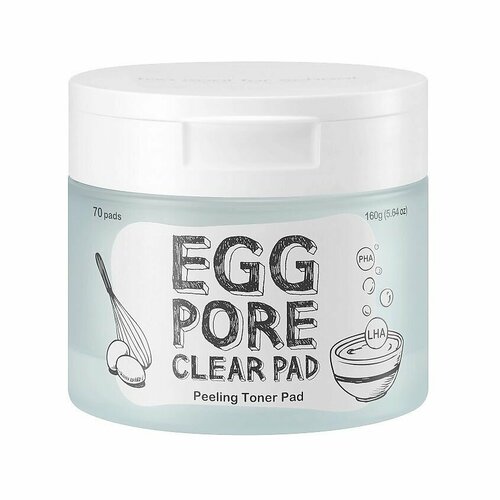 TOO COOL FOR SCHOOL Диски-пэды для лица очищающие Egg Pore Clear Pad (70 шт)