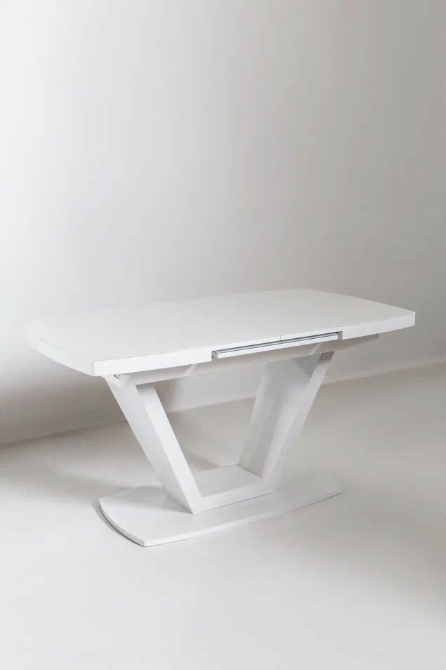 фото Стол стеклянный "Вега" 1400мм белый Optiwhite