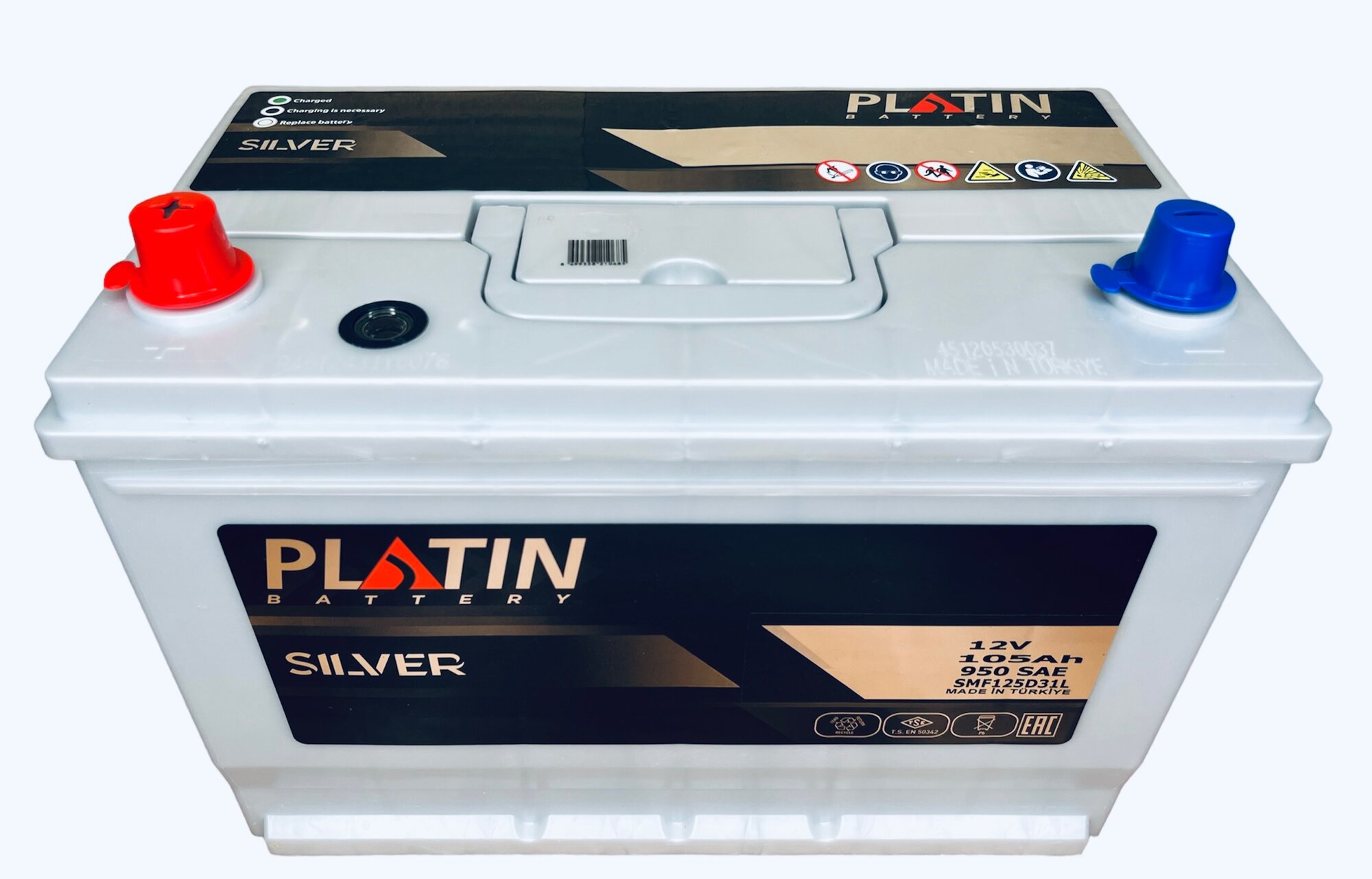 Аккумулятор автомобильный Platin Silver Asia 105 Ач 900 A п. п. SMF 125D31R 306х173х225