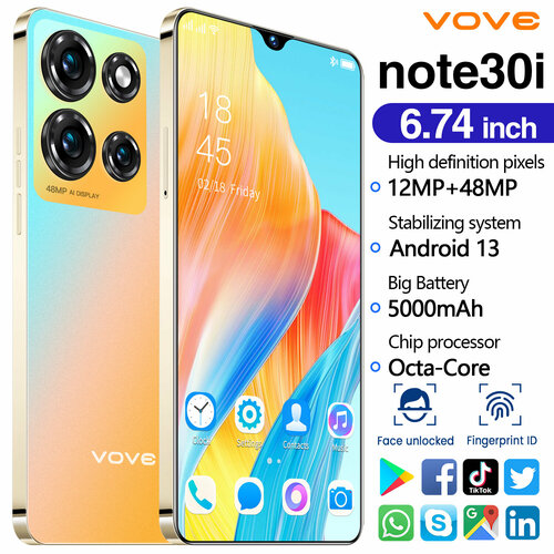 VOVE Смартфон vove Note 30i 12512GB Золотой RU 11486₽
