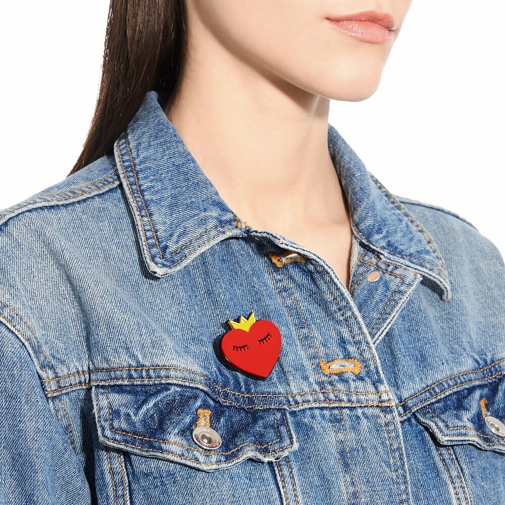 Брошь MONOLAMA, красный в золоте — фото 1