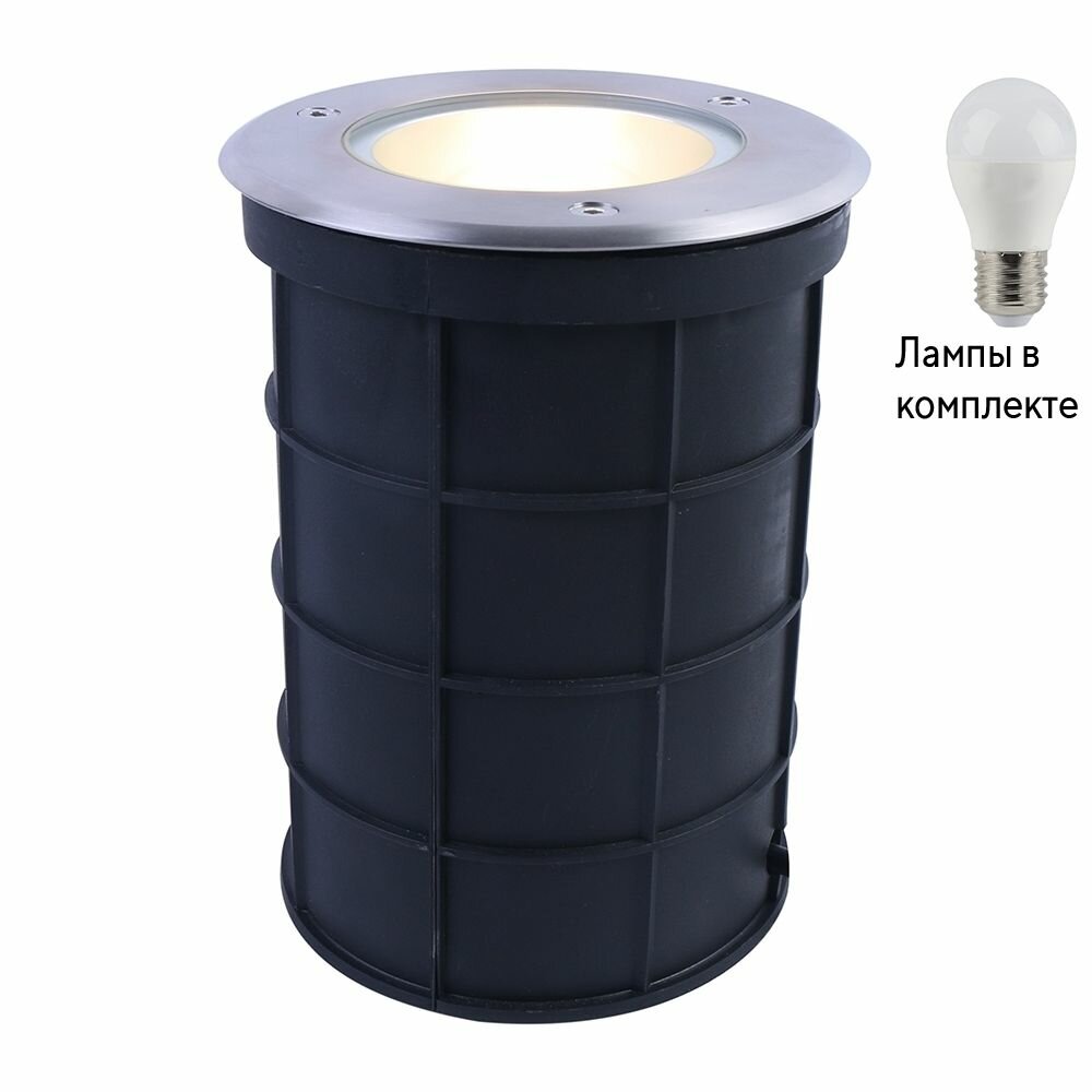 Уличный встраиваемый тротуарный светильник с лампочкой Arte lamp A6014IN-1SS+Lamps
