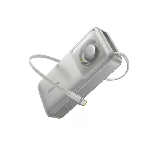 Внешний аккумулятор Baseus Free2Pull Power Bank 20000mAh 65W с кабелем Type-C P10073700843-00 серебристый повербанк 6990₽