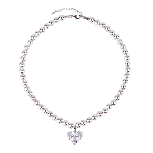 Чокер Hola Jewelry, гематит, фианит, 2 шт., длина 40 см, серебристый