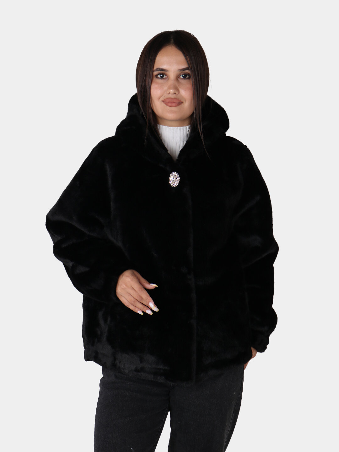 Шуба, размер One Size, черный — фото 1