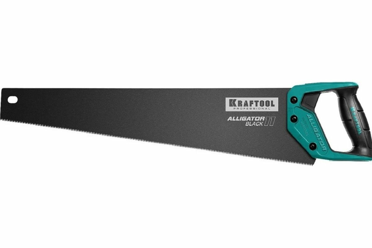 Ножовка Kraftool "Alligator BLACK", 550 мм, 11 TPI 3D зуб, 15205-55