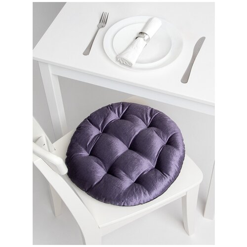Подушка бархатная декоративная (универсальная) DeNASTIA, D40см, фиолетовая, P111204
