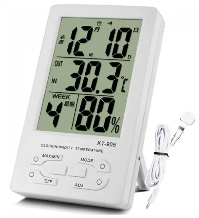 Цифровой термометр гигрометр MyLatso с часами домашняя метеостанция градусник термостат датчик для измерения температуры и влажности