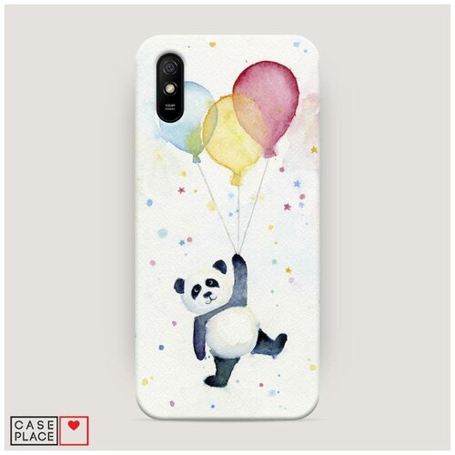 фото Чехол пластиковый xiaomi redmi 9a панда на шариках case place