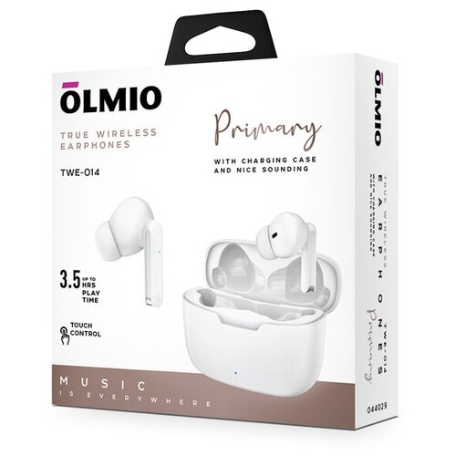 Наушники Olmio 044029 TWE-14 True Wireless беспроводные белые 142000₽