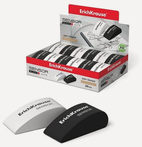 Изображение товара Ластик ErichKrause Sensor Black&Whitе (24 шт. в упаковке)