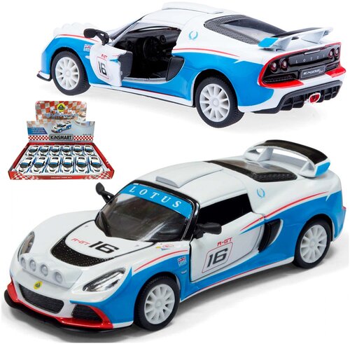 Металлическая машинка игрушка 1:32 2012 Lotus Exige R-GT (Лотус Эксидж) 12.5. см. инерционная / Белая