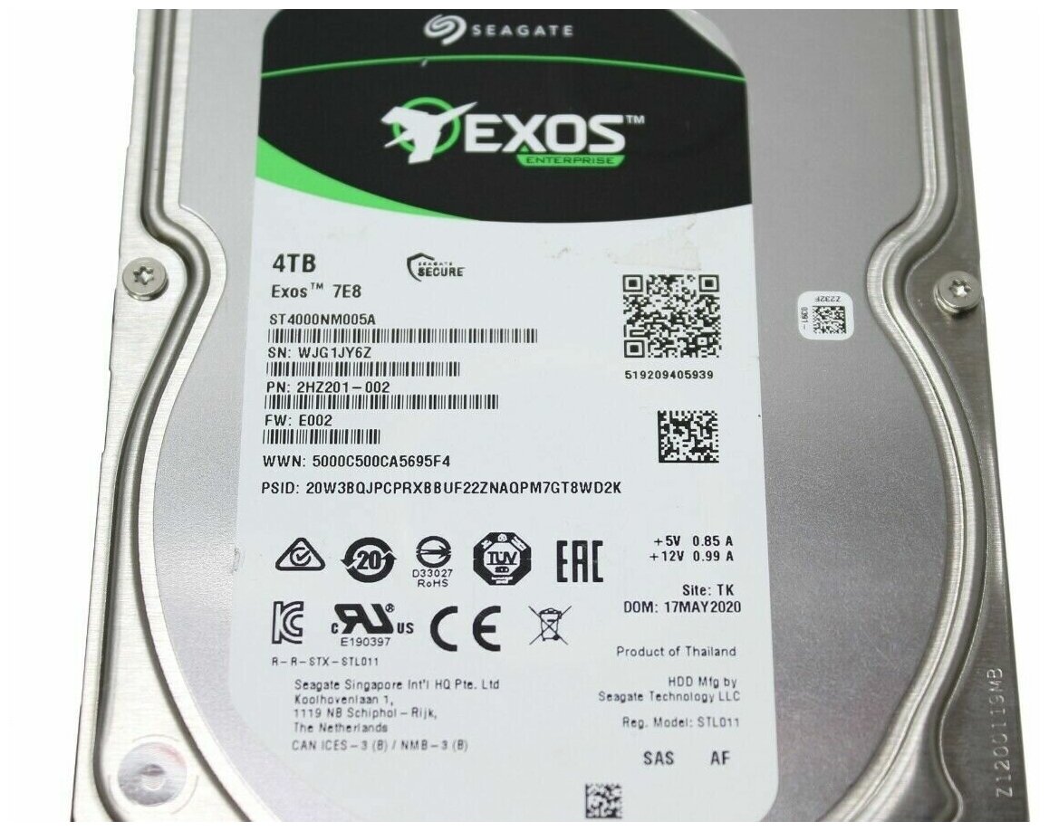 Жесткий диск 4TB SAS 12Gb/s Seagate 3.5" Exos 7E8 7200rpm 256MB - фото №6