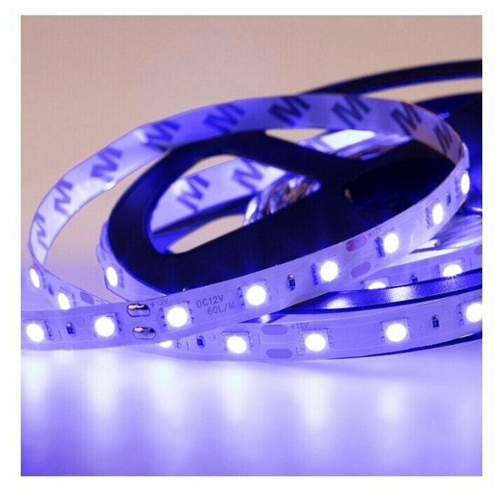 Светодиодная LED лента LAMPER синий свет 5 м IP23 12 В SMD 5050