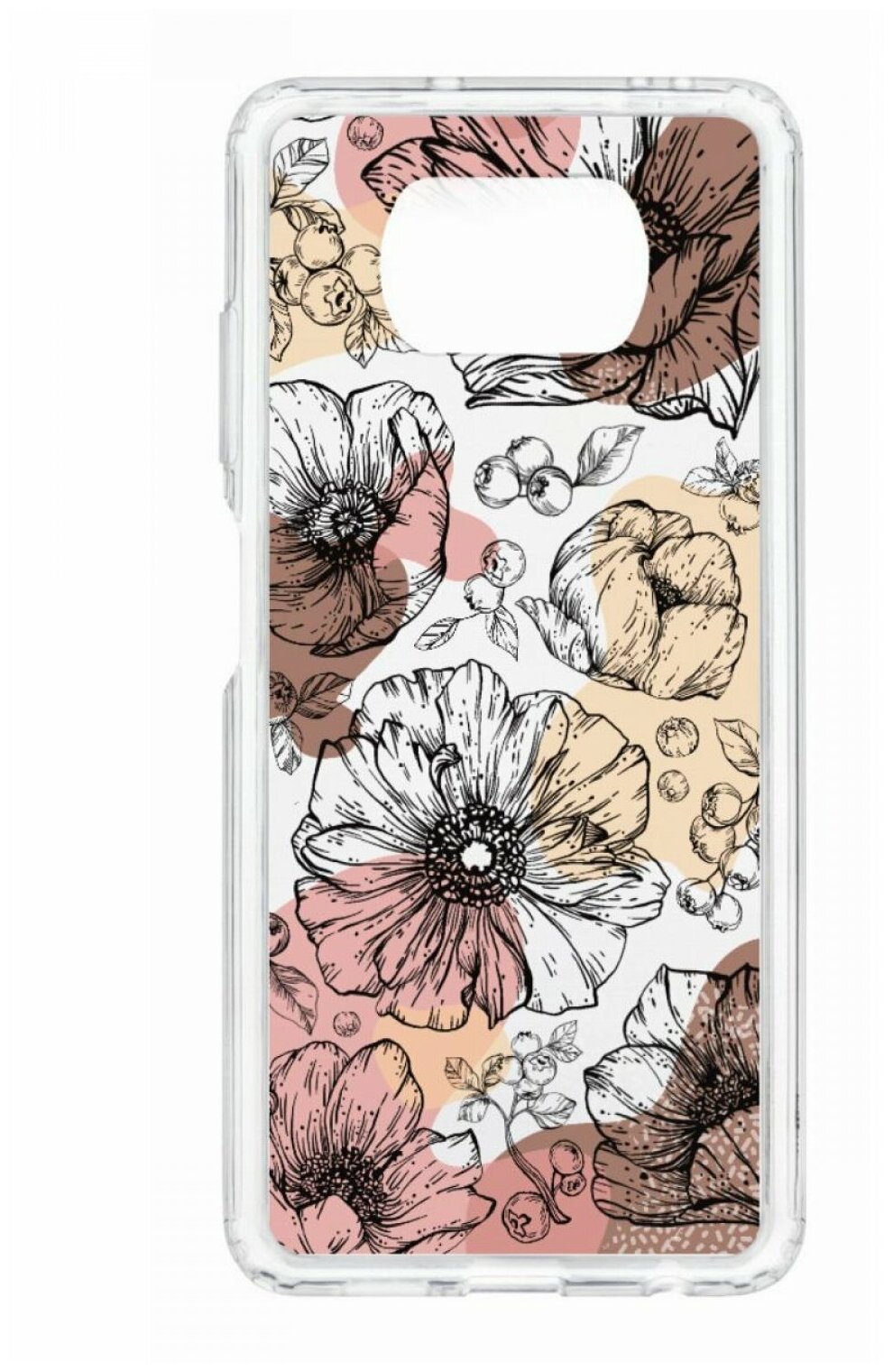 Чехол для Xiaomi Poco X3 Kruche Print Ягоды и Цветы