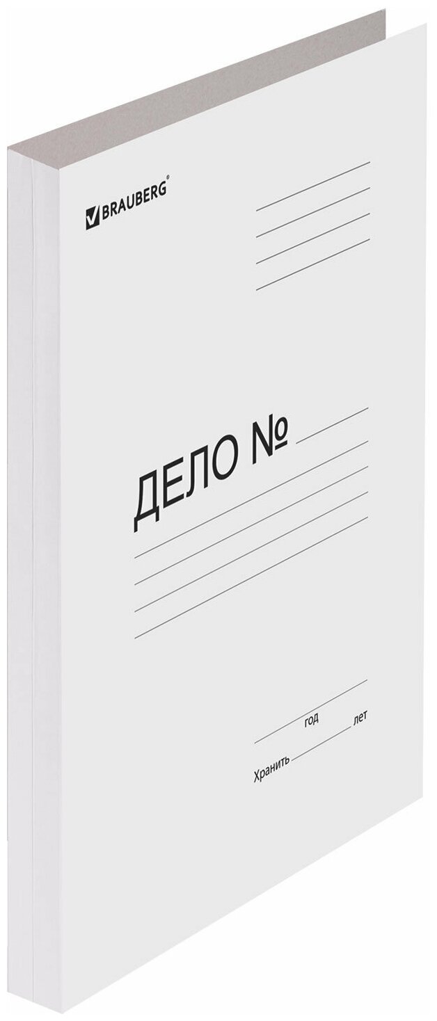 Папка без скоросшивателя "Дело", картон мелованный, плотность 280 г/м2, до 200 листов, BRAUBERG, 110927 В комплекте: 10шт.