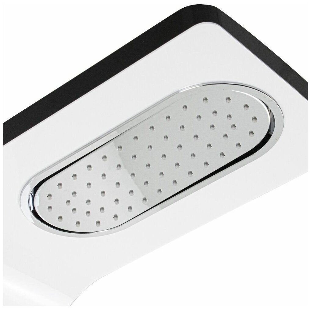 GFmark 5508, Душевая панель (тропический душ с двумя лейками белая с чёрным эмаль, корпус из нержавеющей стали) - фотография № 2