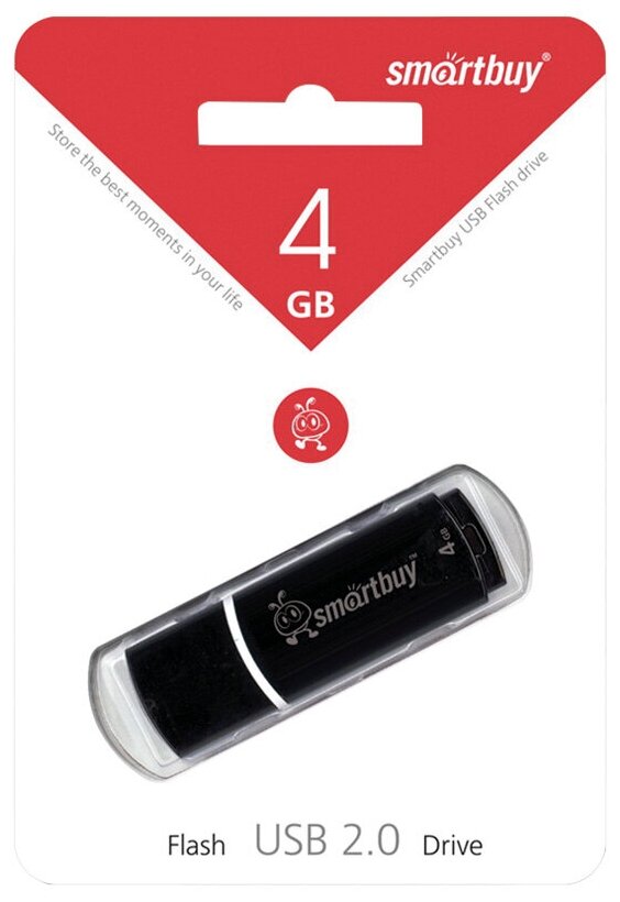 Комплект 3 шт Память Smart Buy "Crown" 4GB USB 2.0 Flash Drive черный