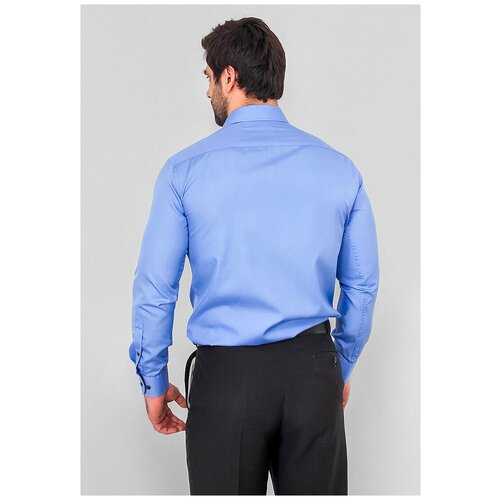 Рубашка мужская длинный рукав BERTHIER L/PD111004/ Fit-R(0-2), Полуприталенный силуэт / Regular fit, цвет Голубой, рост 174-184, размер ворота 39