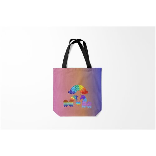 фото Сумка-шоппер / 40х40 см / тренды / разные единороги уже не те burnettie