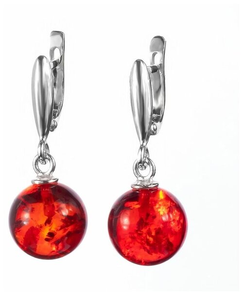 Серьги Amberprofi, серебро, 925 проба, янтарь