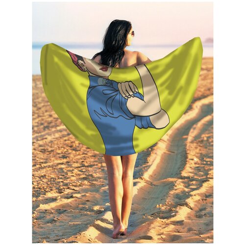 фото Парео и пляжный коврик joyarty "стимулирующий плакат", трикотаж 150 см