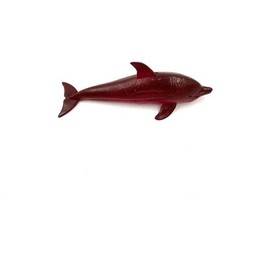 Фигурка резиновая дельфин бордовый морские обитатели. фигурка тянущаяся морские обитатели в ассортименте