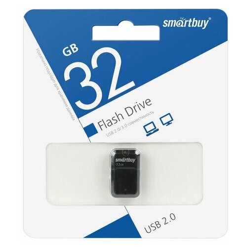 Флеш-диск 32 GB SMARTBUY Art USB 2.0 черный, 2 шт флеш накопитель usb 2 0 smartbuy 32gb art black sb32gbak