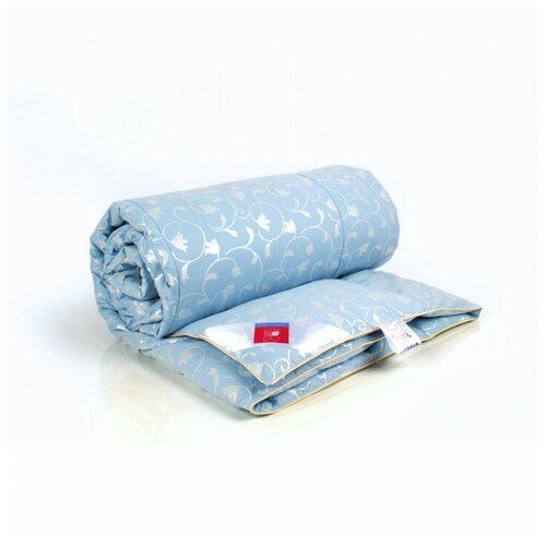 Одеяло Легкие сны камелия гусиный пух/тик голубой, полуторное 140*205 см, теплое