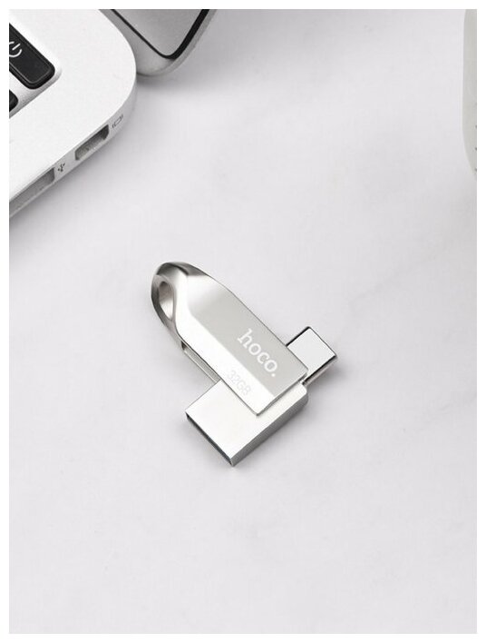 USB флеш-накопитель HOCO UD8 Smart, USB 3.0/Type-C, 32GB, серебристый