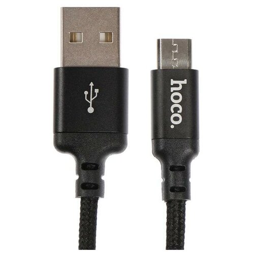 Кабель Hoco X14 Times Speed, microUSB - USB, 2 А, 1 м, черный кабель usb hoco x14 times speed usb lightning 2а 2 м красный черный