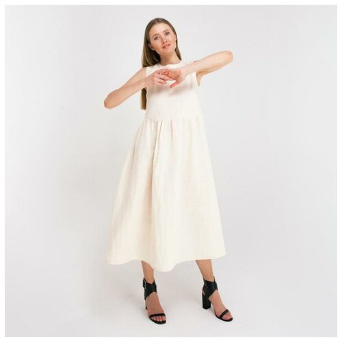 Платье летнее женское MINAKU: Cotton collection, цвет молочный, размер 42