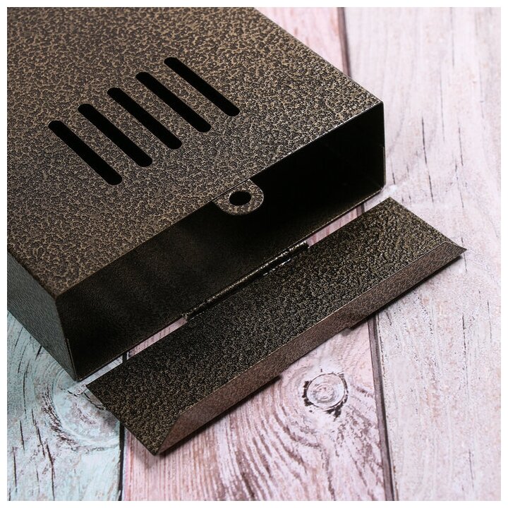 Ящик почтовый без замка (с петлёй), вертикальный, «Узкий», бронзовый - фотография № 6