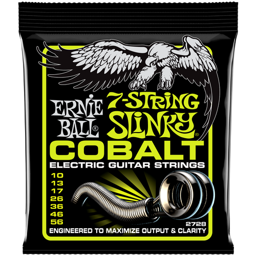 ERNIE BALL 2728 Cobalt Slinky Regular 10-56 Струны для 7 струнной электрогитары комплект струн для 7 струнной электрогитары 9 56 magma strings ge210s