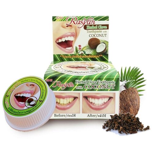 Зубная паста Rasyan Herbal Clove Toothpaste With Coconut 25g зубная паста rasyan herbal clove 25 мл