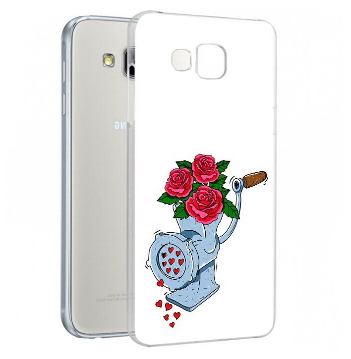 Чехол задняя-панель-накладка-бампер MyPads Цветочные сердца для Samsung Galaxy A7 2016 A7100/A710F/A7+ 5.5 противоударный